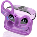 Wireless Earbuds 75H Bluetooth 5.4 Sport Headphones with Earhooks, Purple, IPX7 Waterproof In-ear Buds Feature ENC Noise Cancelling Mic & Deep Bass. Stereo Sound Device for Gym Running Workout