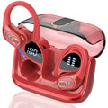 Wireless Earbuds 75H Bluetooth 5.4 Sport Headphones with Earhooks, Red, IPX7 Waterproof In-ear Buds Feature ENC Noise Cancelling Mic & Deep Bass. Stereo Sound Device for Gym Running Workout